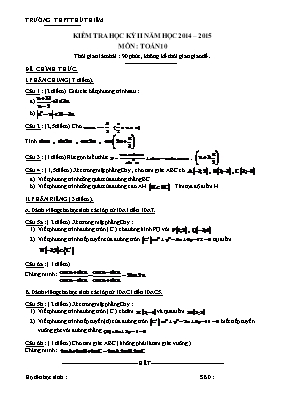 Kiểm tra kỳ II môn Toán 10